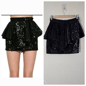 Alexandre Vauthier Black Sequin Mini Skirt